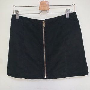 H&M Divided	Velvet Black Mini Skirt, Size 10